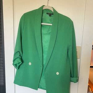 Black Halo Women's Vibrant Green Suit Jacket size 4